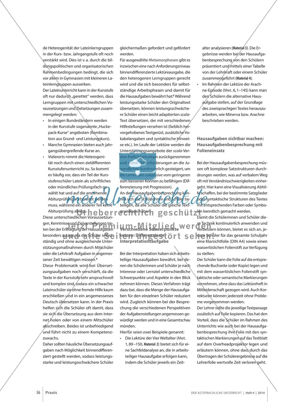 Hausaufgaben in der Lektürephase: Ovids Metamorphosen Preview 3
