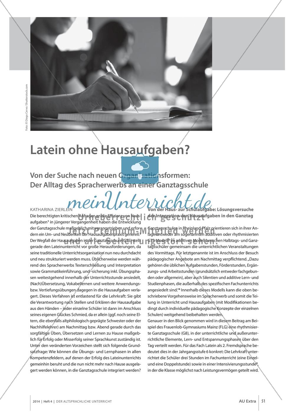 Latein ohne Hausaufgaben: Der Alltag des Spracherwerbs an einer Ganztagsschule Preview 1