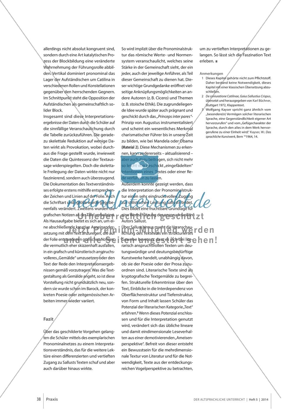 Textinterpretation: Rede Catilinas in Sallusts Catilinae Coniuratio Preview 5