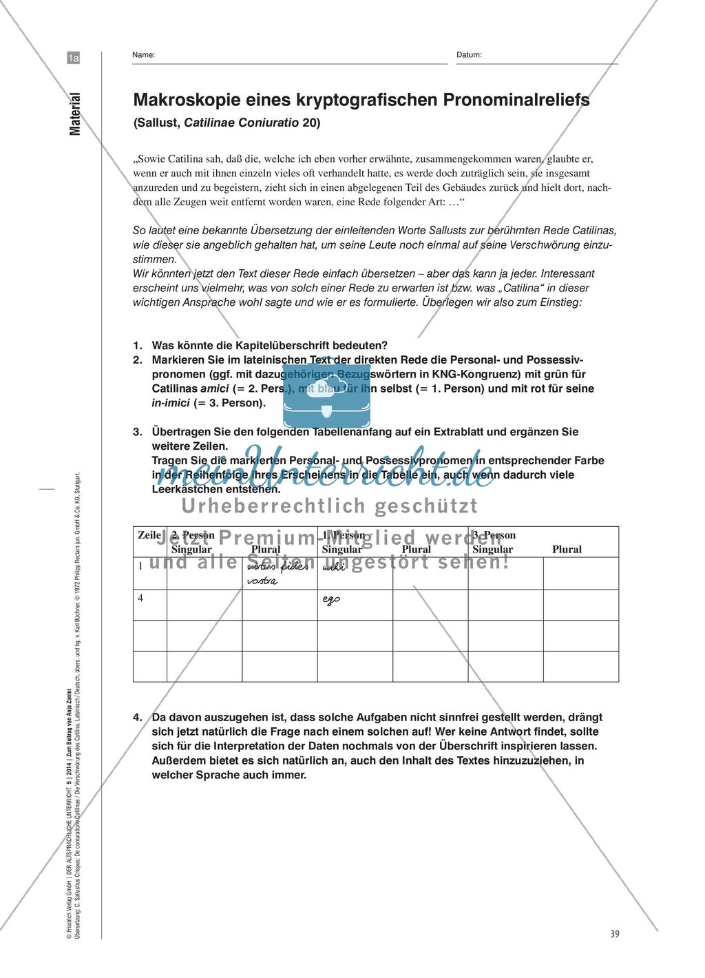 Textinterpretation: Rede Catilinas in Sallusts Catilinae Coniuratio Preview 6