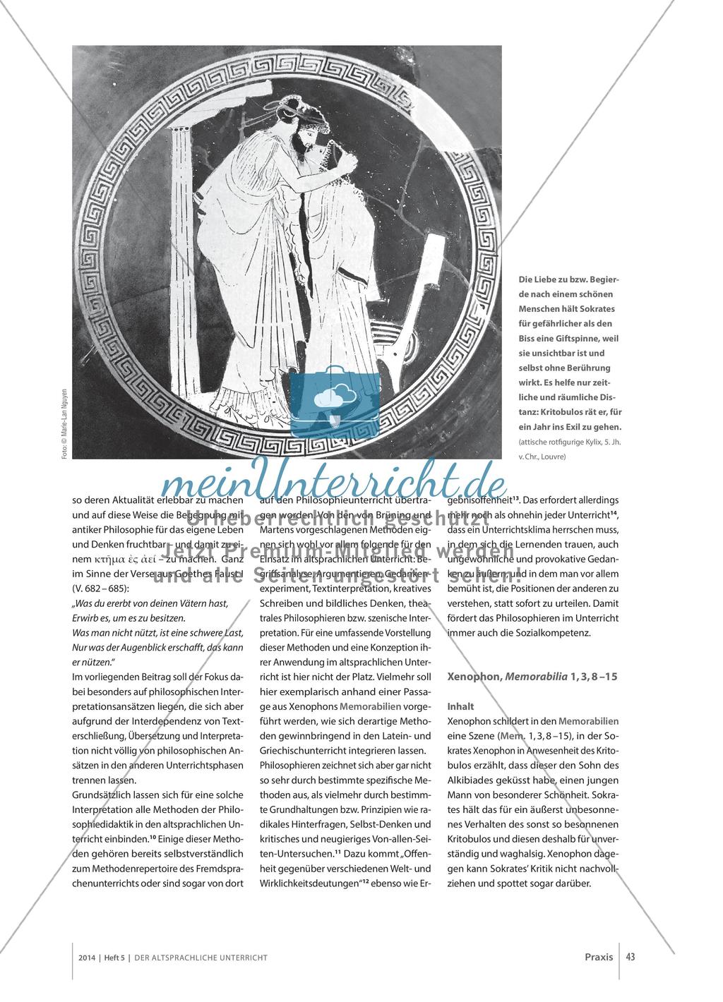 Textinterpretation: Philosophische Ansätze am Beispiel von Xenophon, Memorabilia Preview 2