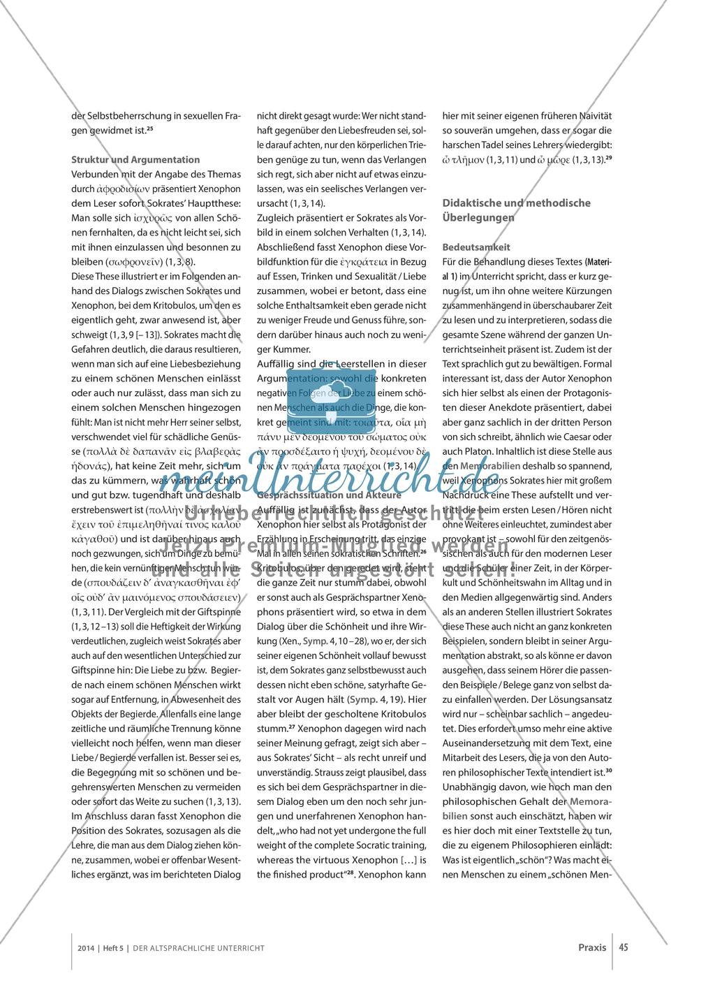 Textinterpretation: Philosophische Ansätze am Beispiel von Xenophon, Memorabilia Preview 4