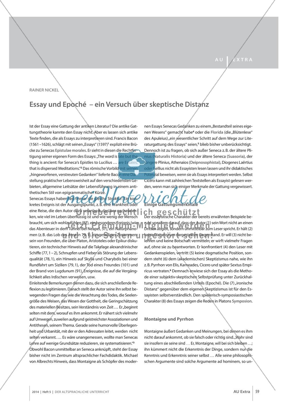 Essay und Epoché: ein Versuch über skeptische Distanz Preview 1