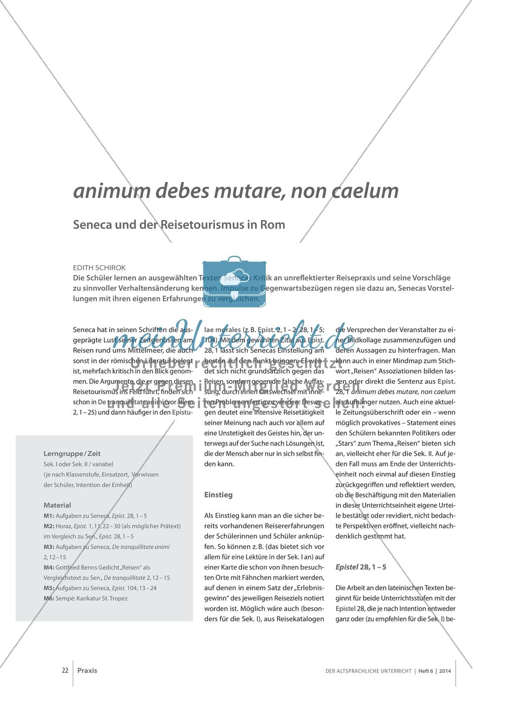 animum debes mutare, non caelum - Seneca und der Reisetourismus in Rom Preview 1