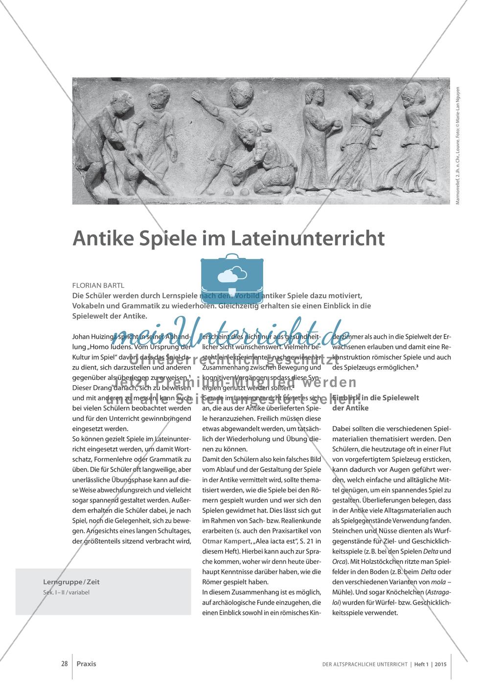 Antike Spiele im Lateinunterricht Preview 1