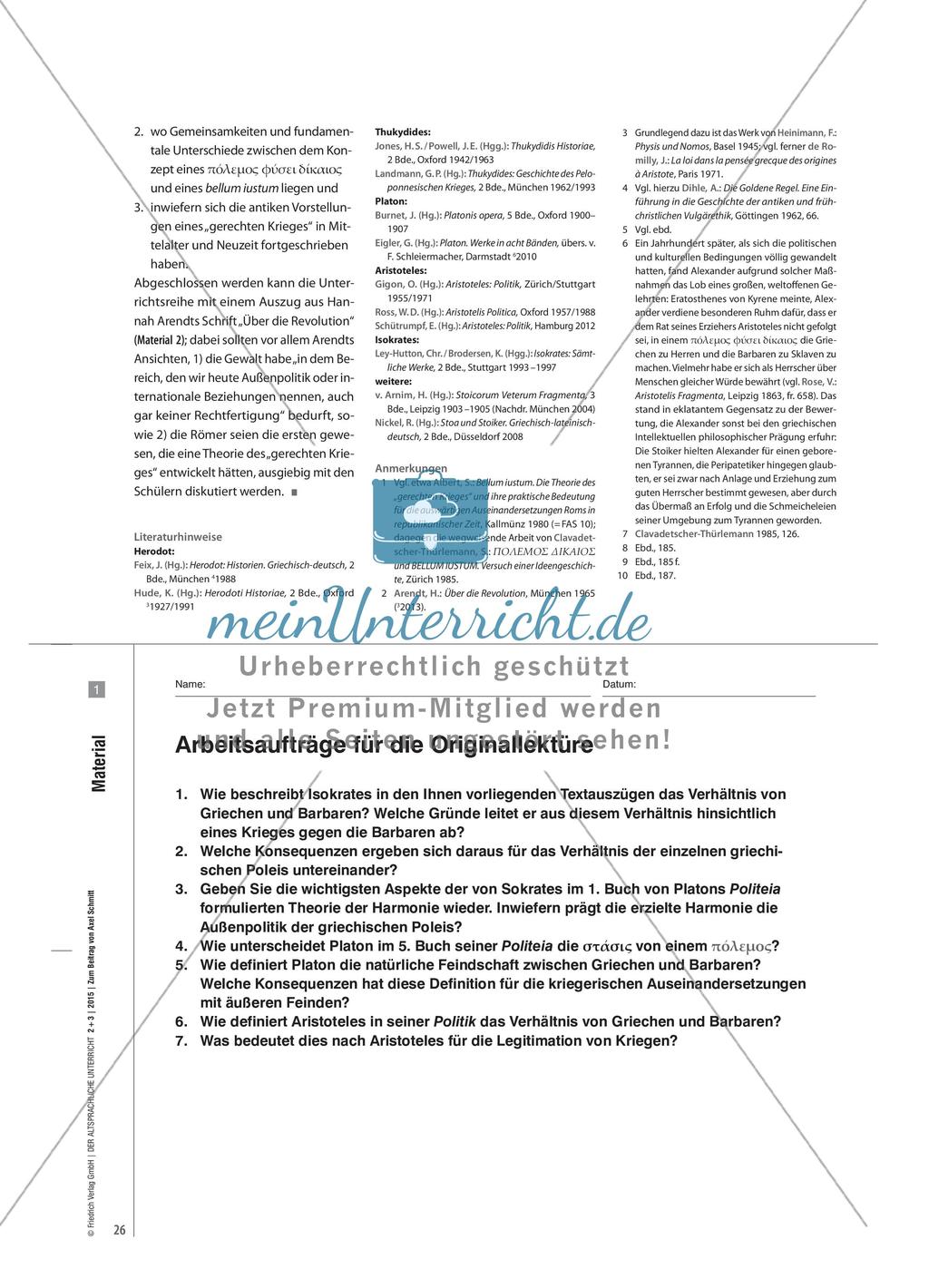 Der gerechte Kampf gegen die Barbaren - Zur griechischen Theorie des πόλεμος φύσει δίκαιος Preview 13