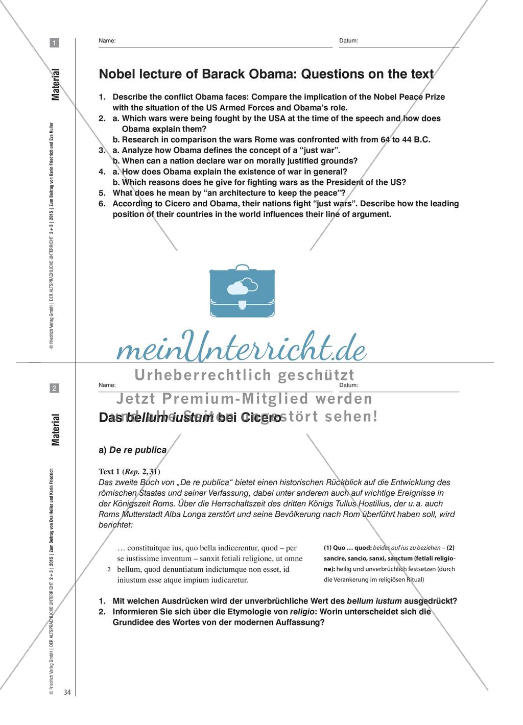 Die Auseinandersetzung mit dem „gerechten Krieg“ bei Cicero und Obama Preview 7