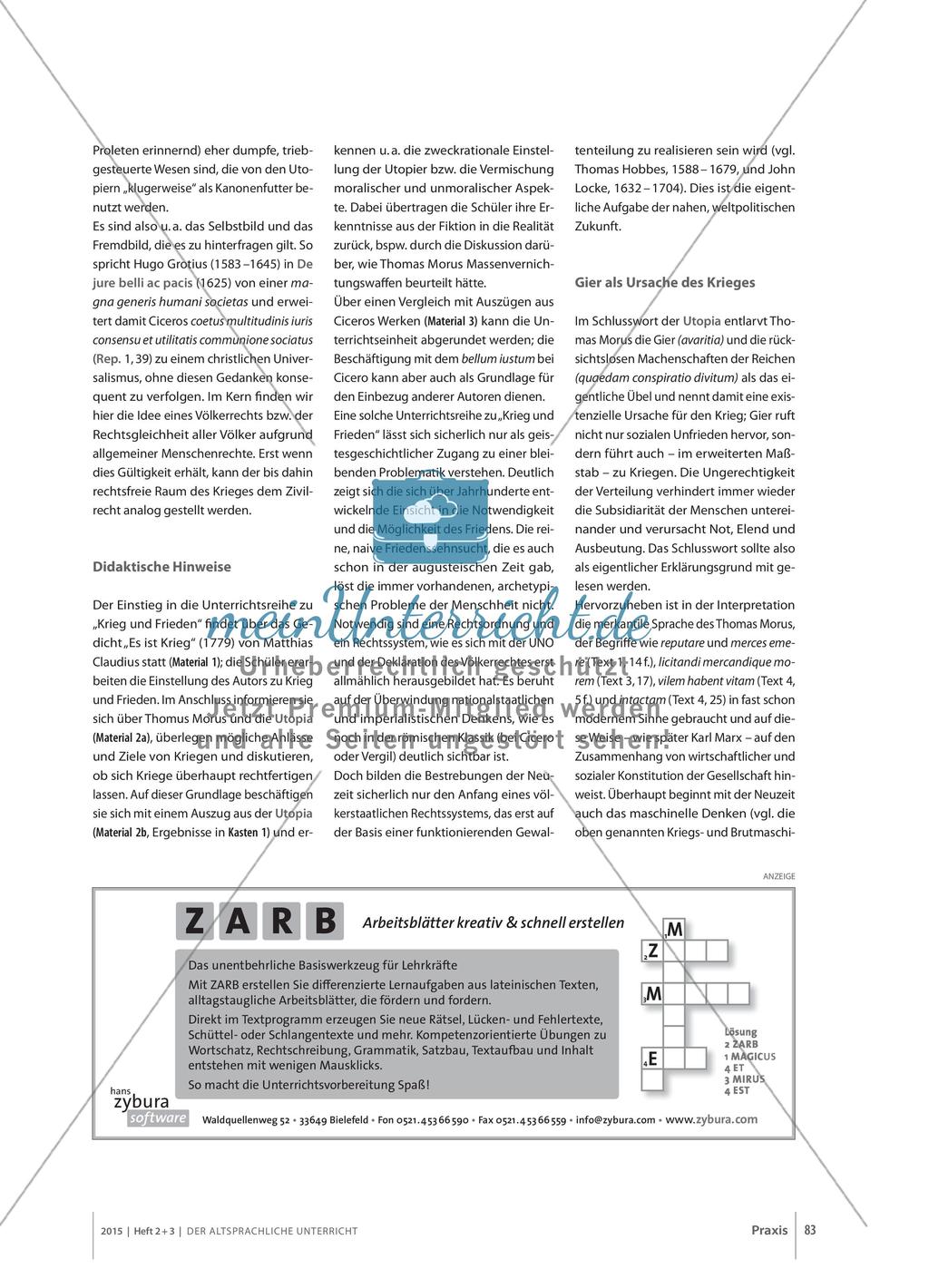 Krieg und Frieden in der Utopia des Thomas Morus Preview 4