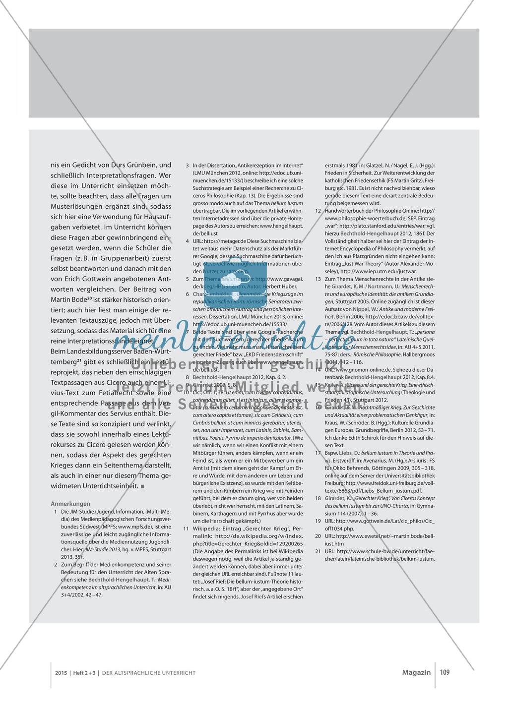 Das Thema „bellum iustum“ im Internet Preview 4