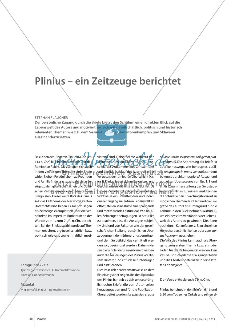 Plinius: Bericht eines Zeitzeugen Preview 1