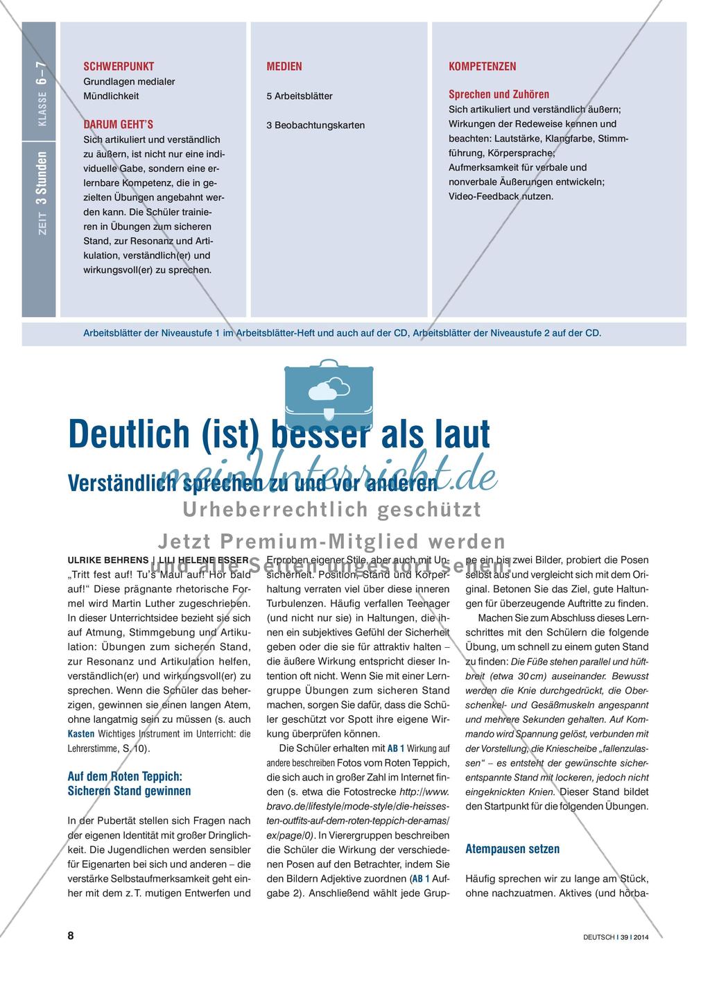 Deutlich (ist) besser als laut - Verständliches Sprechen zu und vor anderen Preview 1