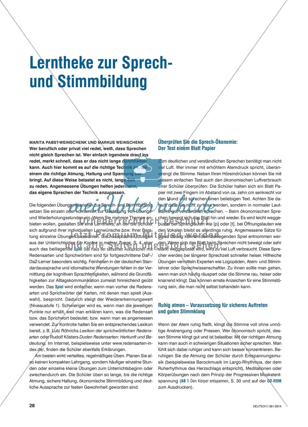 Lerntheke zur Sprech- und Stimmbildung Preview 1
