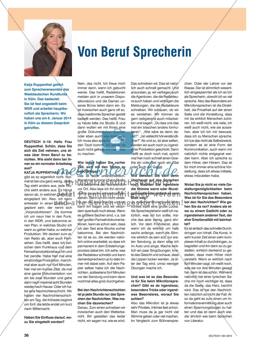 Von Beruf Sprecherin Preview 1