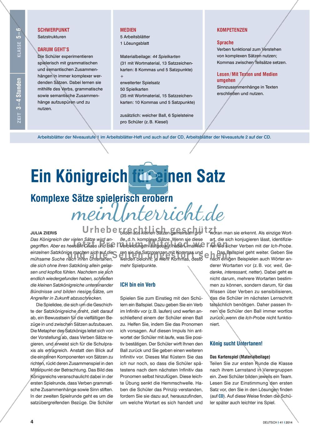 Ein Königreich für einen Satz - Komplexe Sätze spielerisch erobern Preview 1