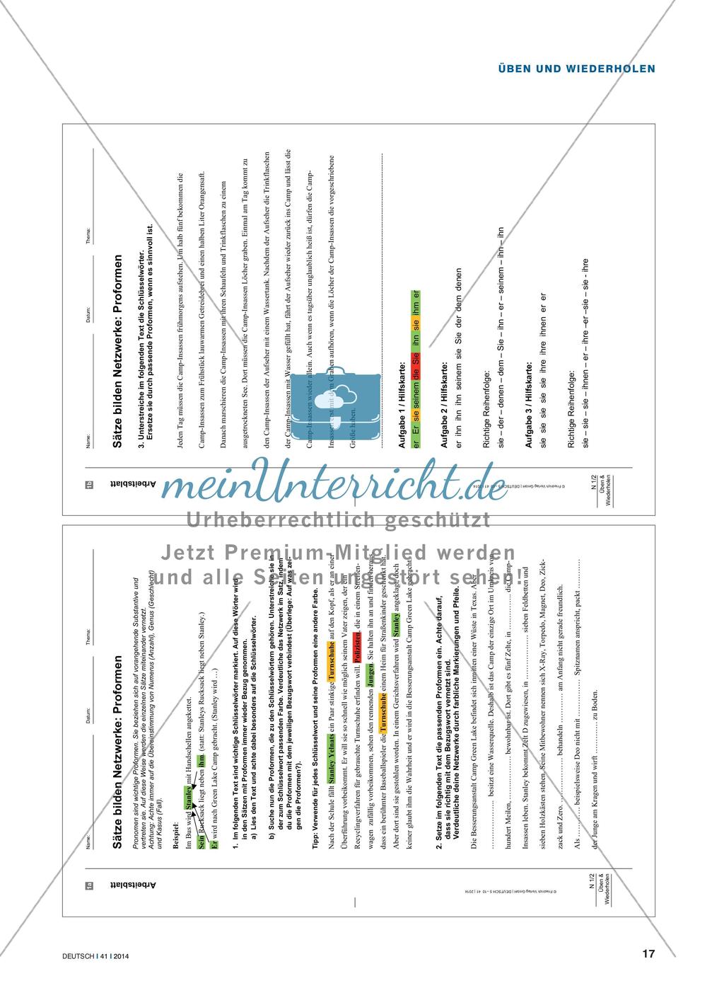 Sätze bilden Netzwerke - Wichtige Verknüpfungsmittel in Sätzen üben Preview 2