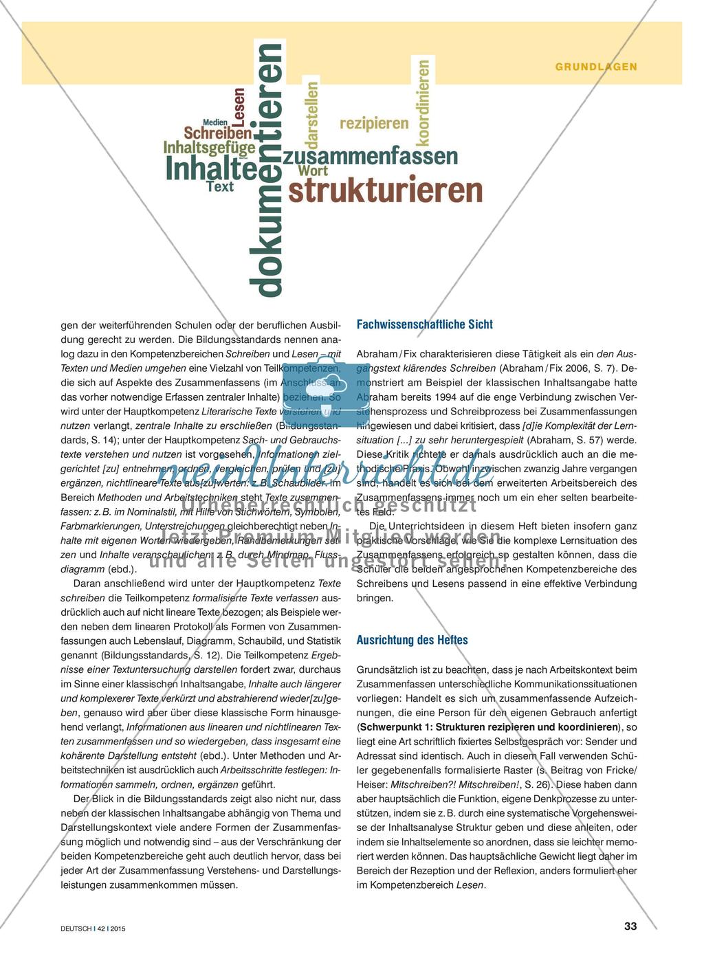 „Inhalte“ bewältigen - Gedanken zu einem nur scheinbar leichten unterrichtlichen Arbeitsbereich Preview 2
