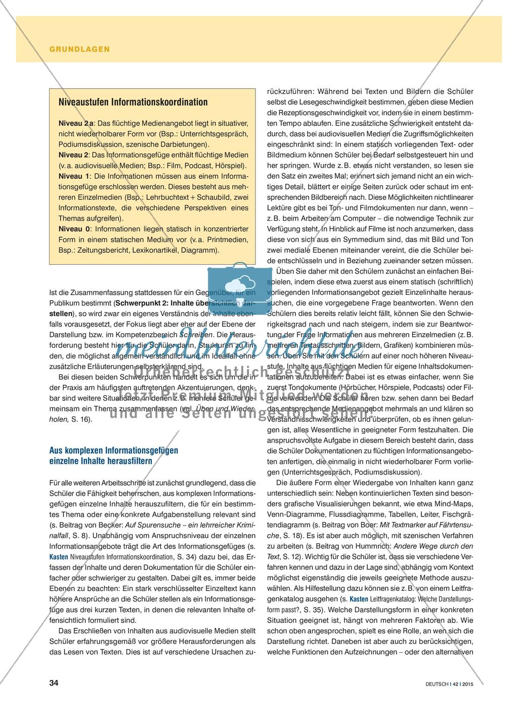„Inhalte“ bewältigen - Gedanken zu einem nur scheinbar leichten unterrichtlichen Arbeitsbereich Preview 3