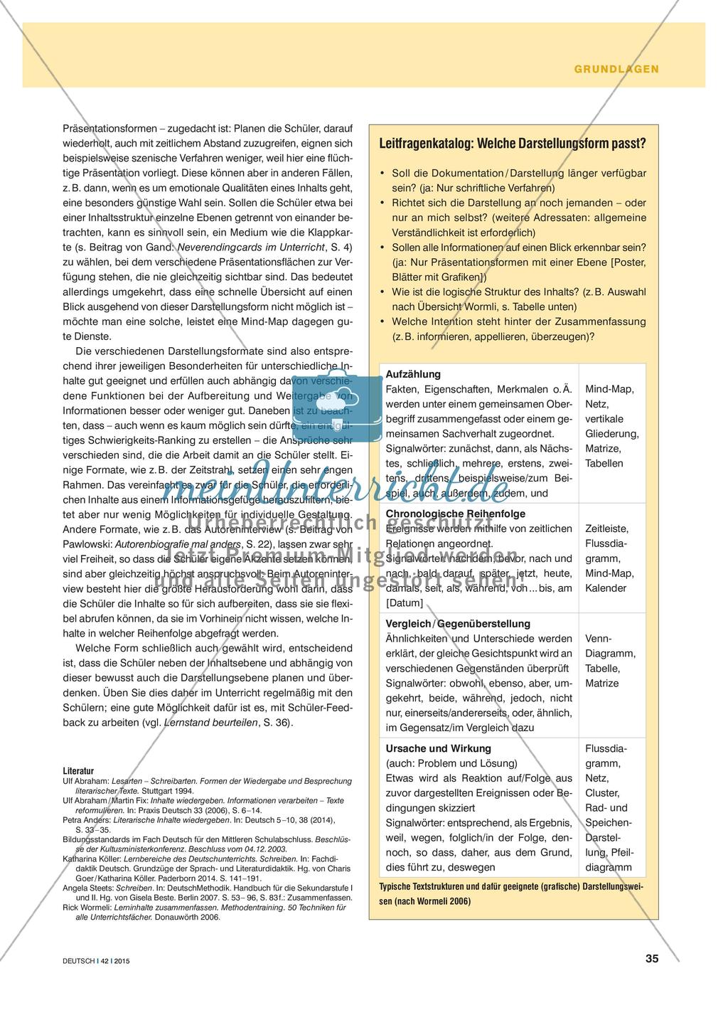 „Inhalte“ bewältigen - Gedanken zu einem nur scheinbar leichten unterrichtlichen Arbeitsbereich Preview 4