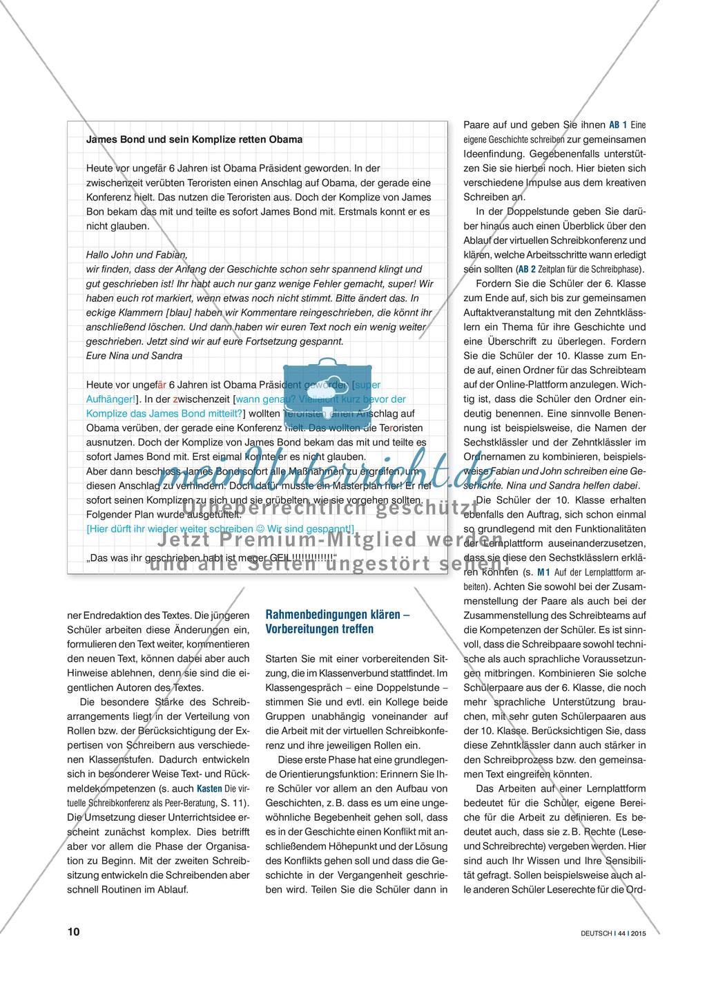 Kooperatives Schreiben über Klassengrenzen hinweg - Eine virtuelle Schreibkonferenz zwischen Klasse 6 und 10 durchführen Preview 2