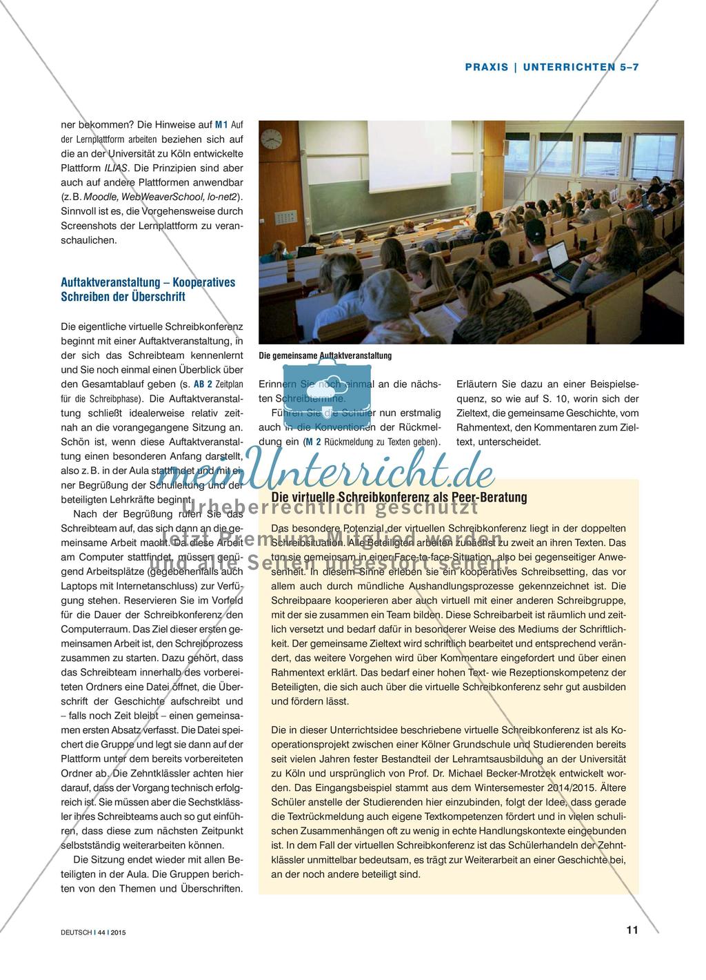 Kooperatives Schreiben über Klassengrenzen hinweg - Eine virtuelle Schreibkonferenz zwischen Klasse 6 und 10 durchführen Preview 3