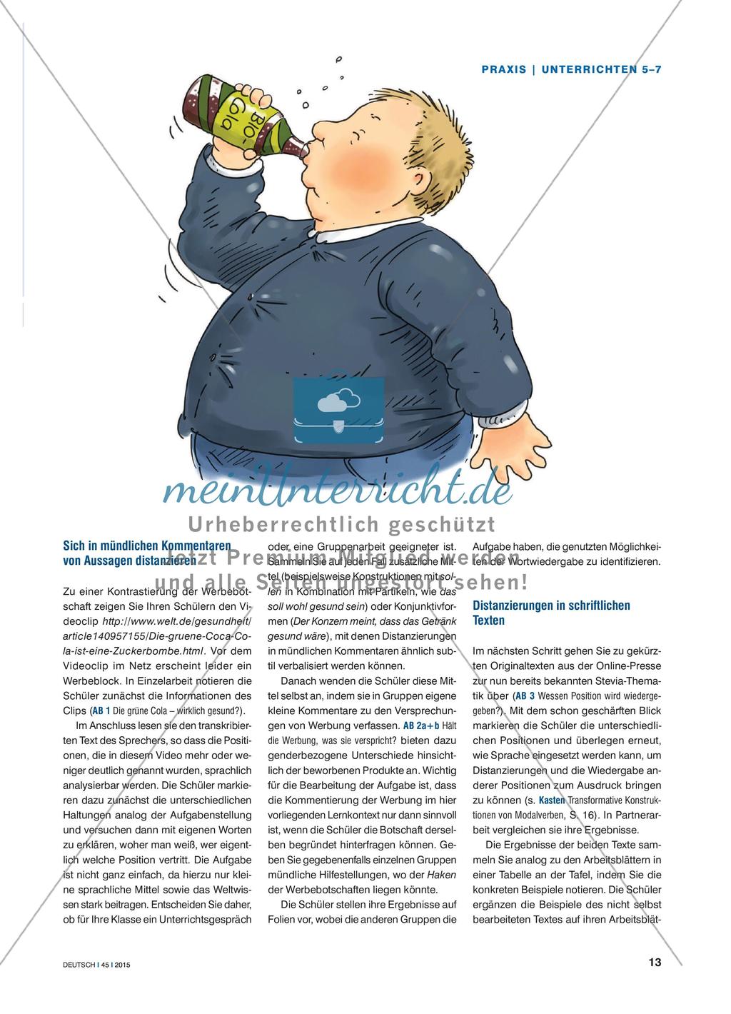 Gesünder soll sie wohl sein - Die Versprechungen der Werbung distanzierend kommentieren Preview 2