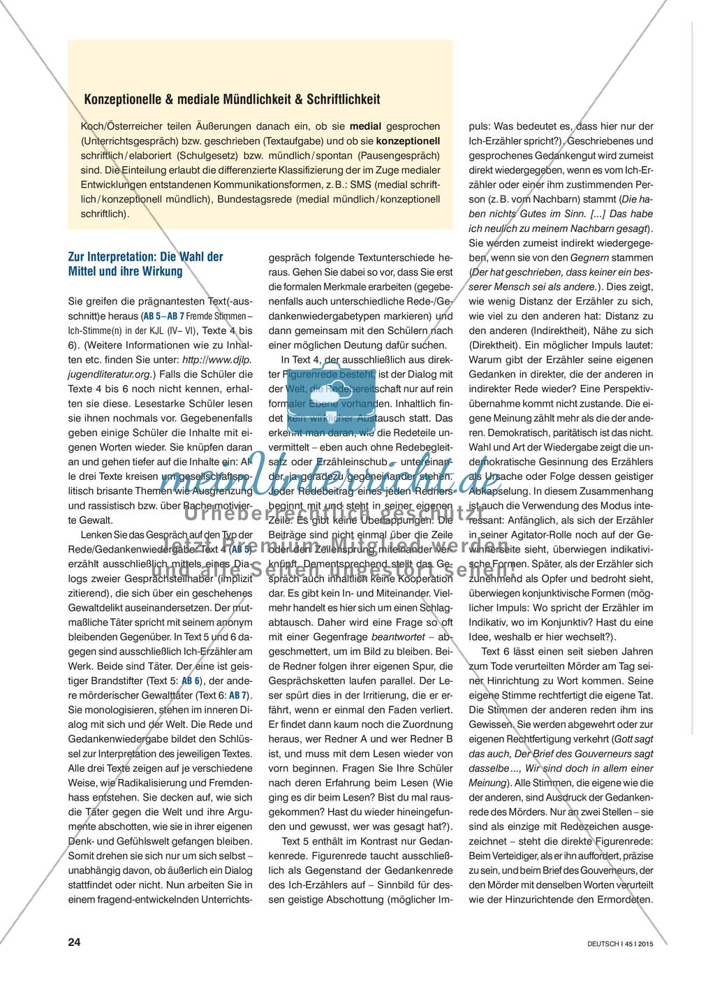 Einstimmig mehrstimmig erzählen - Gedanken- und Redewiedergabe in KJL-Texten untersuchen Preview 3