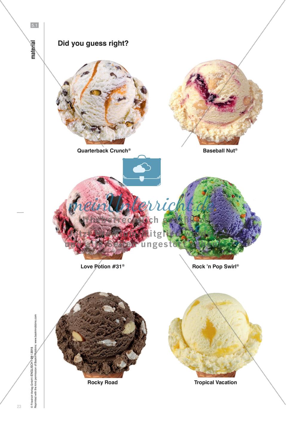31 Flavors – The world of ice cream: Worterschließungsstrategien üben und anwenden Preview 4