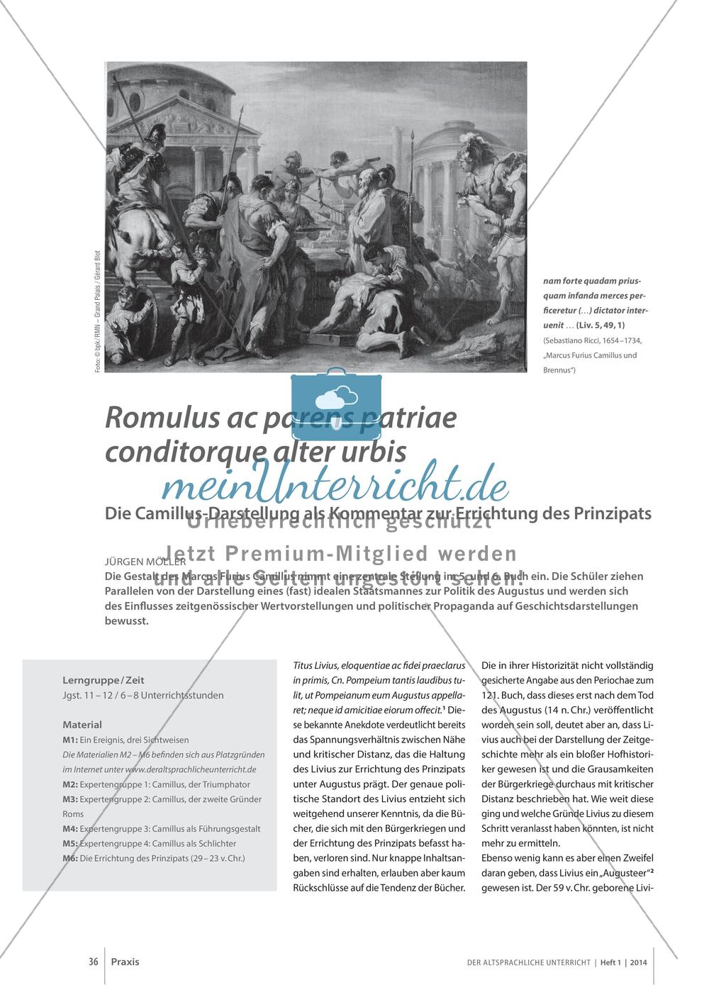 Livius: Die Camillus-Darstellung als Kommentar zur Errichtung des Prinzipats Preview 1