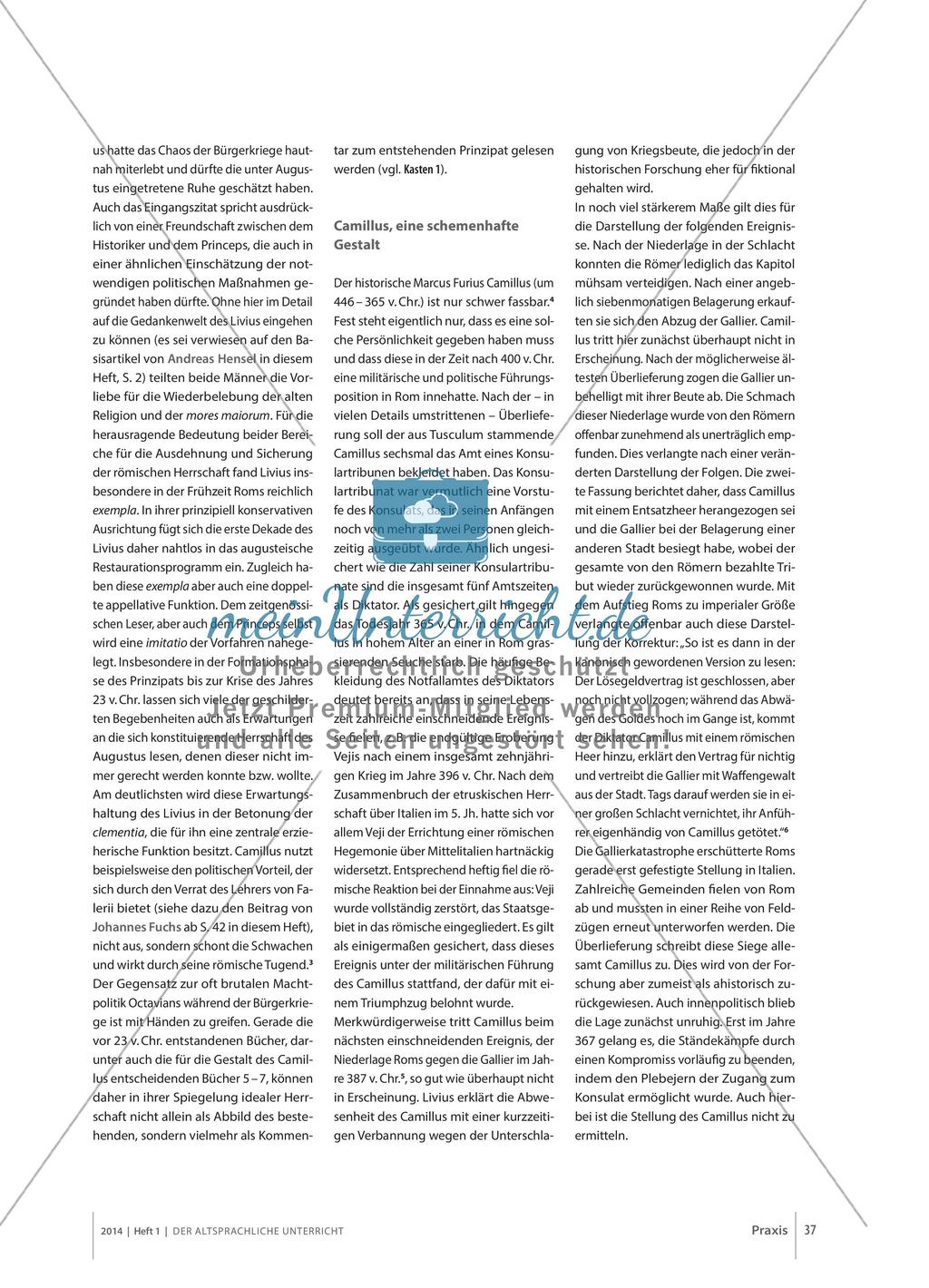 Livius: Die Camillus-Darstellung als Kommentar zur Errichtung des Prinzipats Preview 2