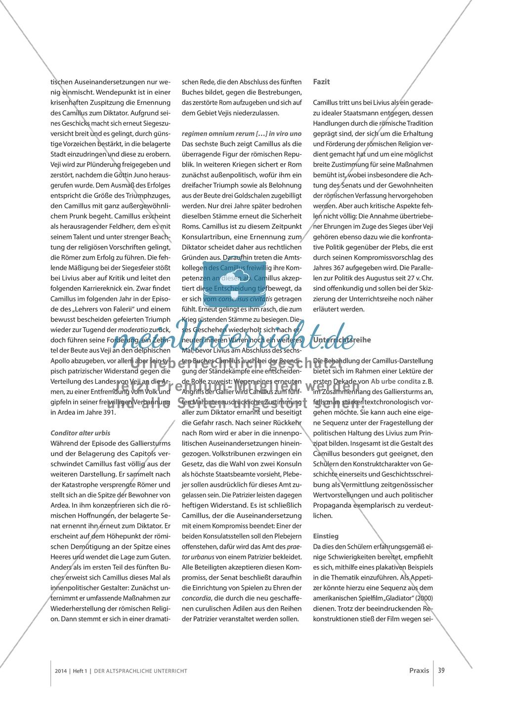 Livius: Die Camillus-Darstellung als Kommentar zur Errichtung des Prinzipats Preview 4