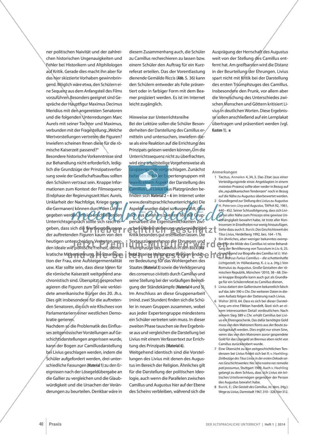 Livius: Die Camillus-Darstellung als Kommentar zur Errichtung des Prinzipats Preview 5