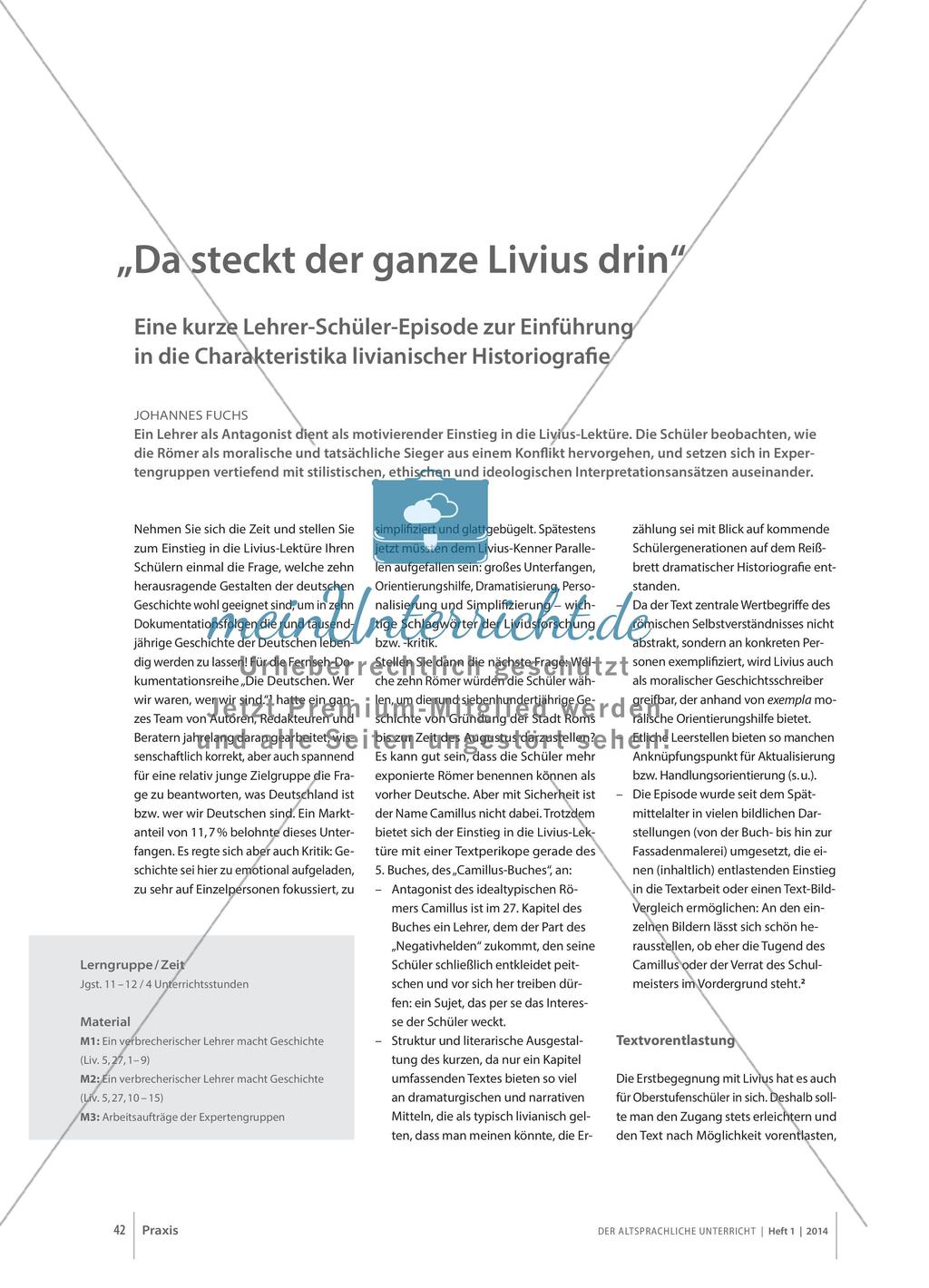 Livius: Charakteristika livianischer Historiografie Preview 1