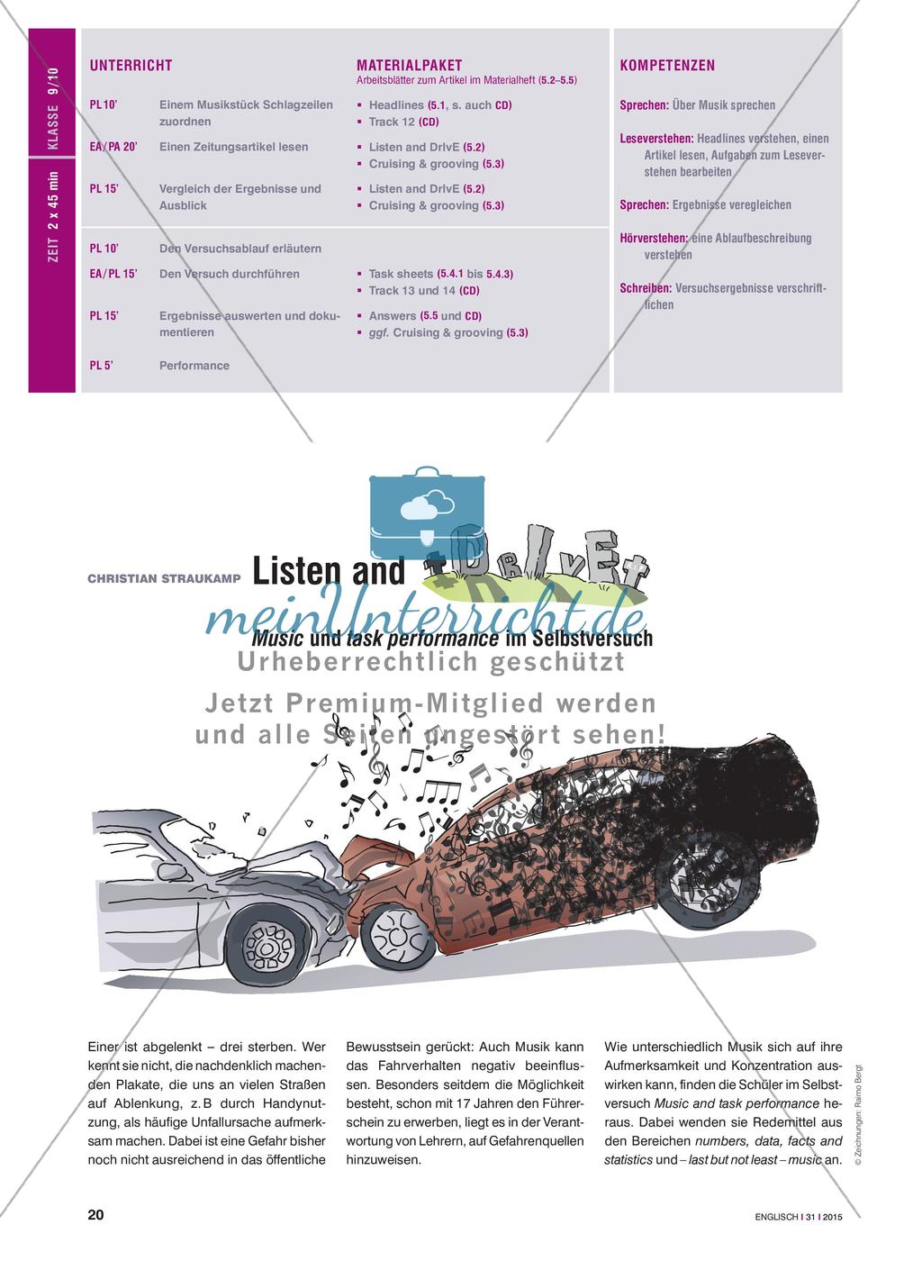 Listen and Drive - Music und task performance im Selbstversuch Preview 1