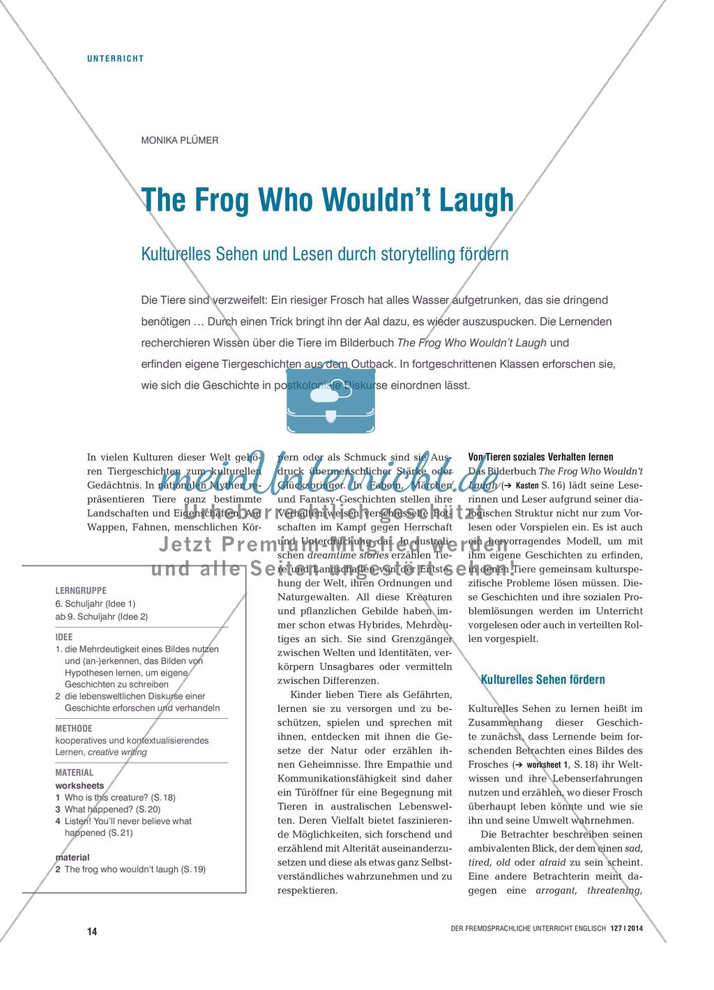The Frog Who Wouldn’t Laugh - Kulturelles Sehen und Lesen durch storytelling fördern Preview 1