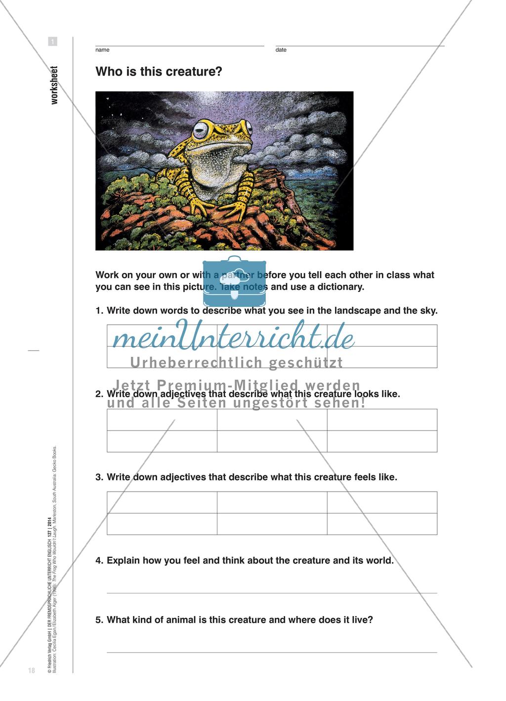 The Frog Who Wouldn’t Laugh - Kulturelles Sehen und Lesen durch storytelling fördern Preview 5
