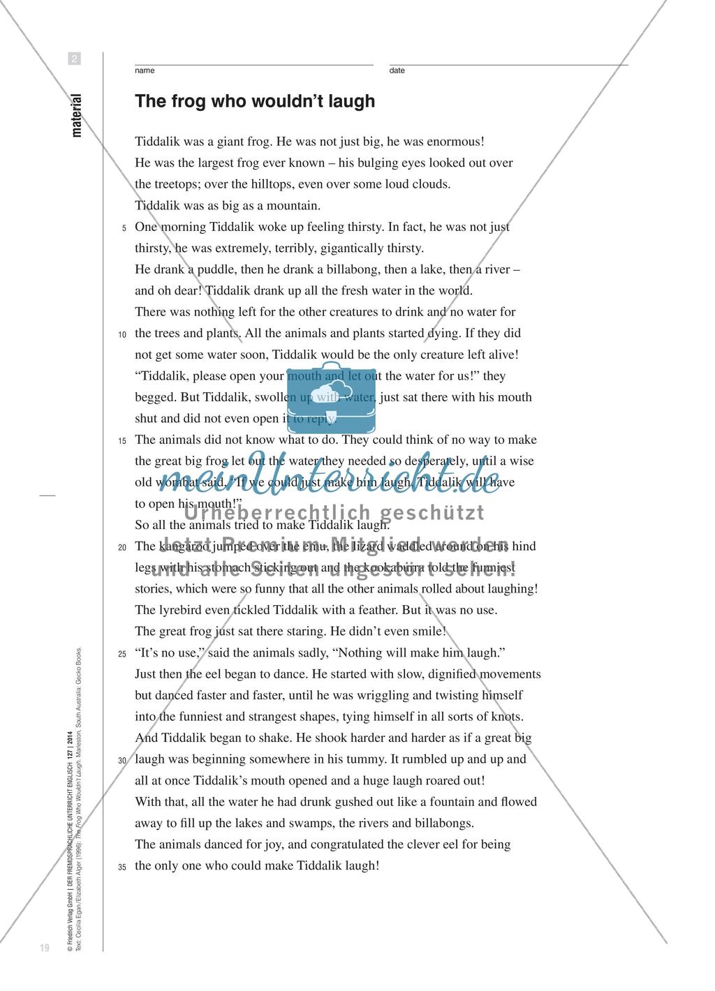The Frog Who Wouldn’t Laugh - Kulturelles Sehen und Lesen durch storytelling fördern Preview 6