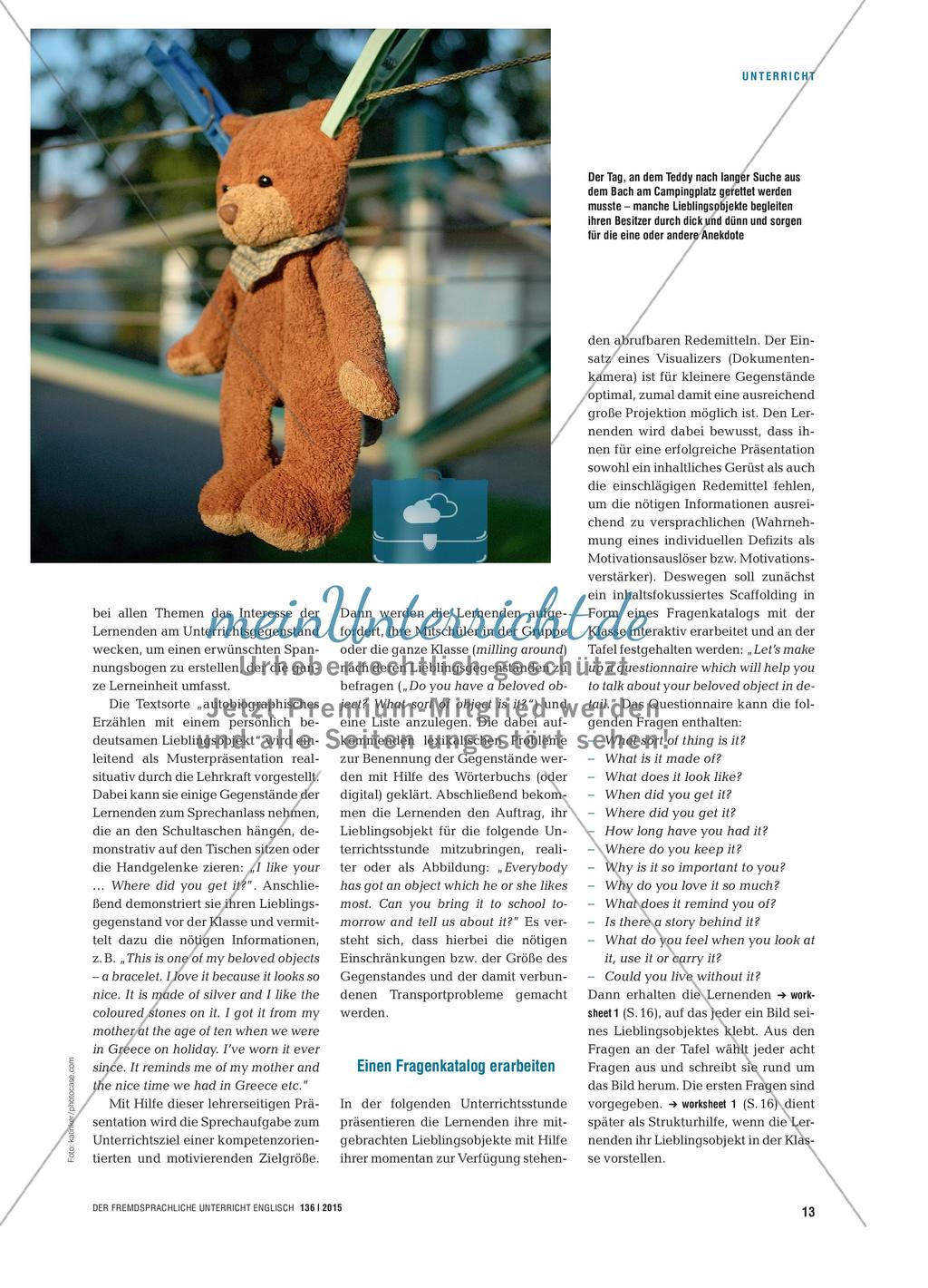 Beloved Objects - Autobiographisches Erzählen zu Lieblingsobjekten Preview 2