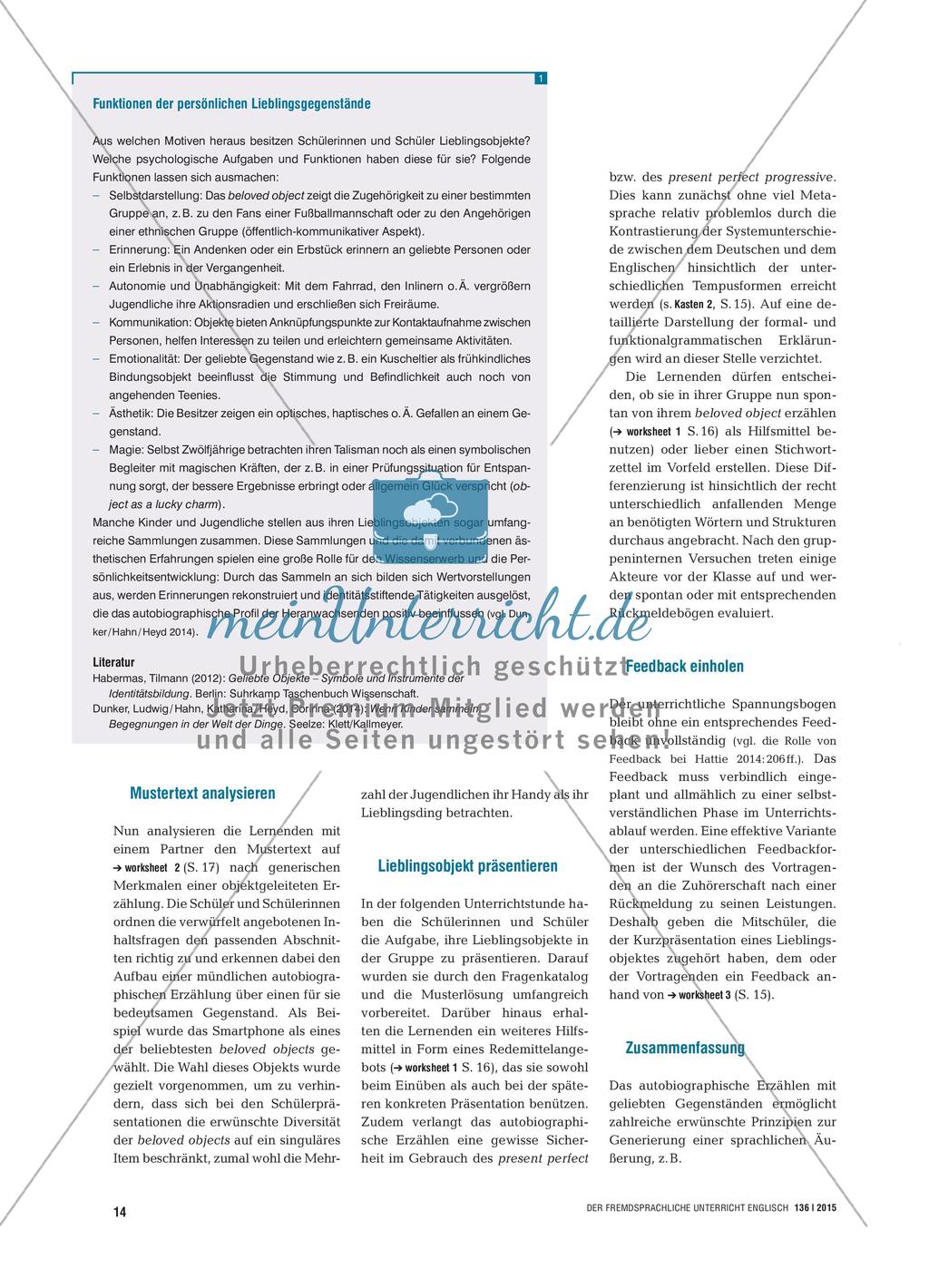 Beloved Objects - Autobiographisches Erzählen zu Lieblingsobjekten Preview 3