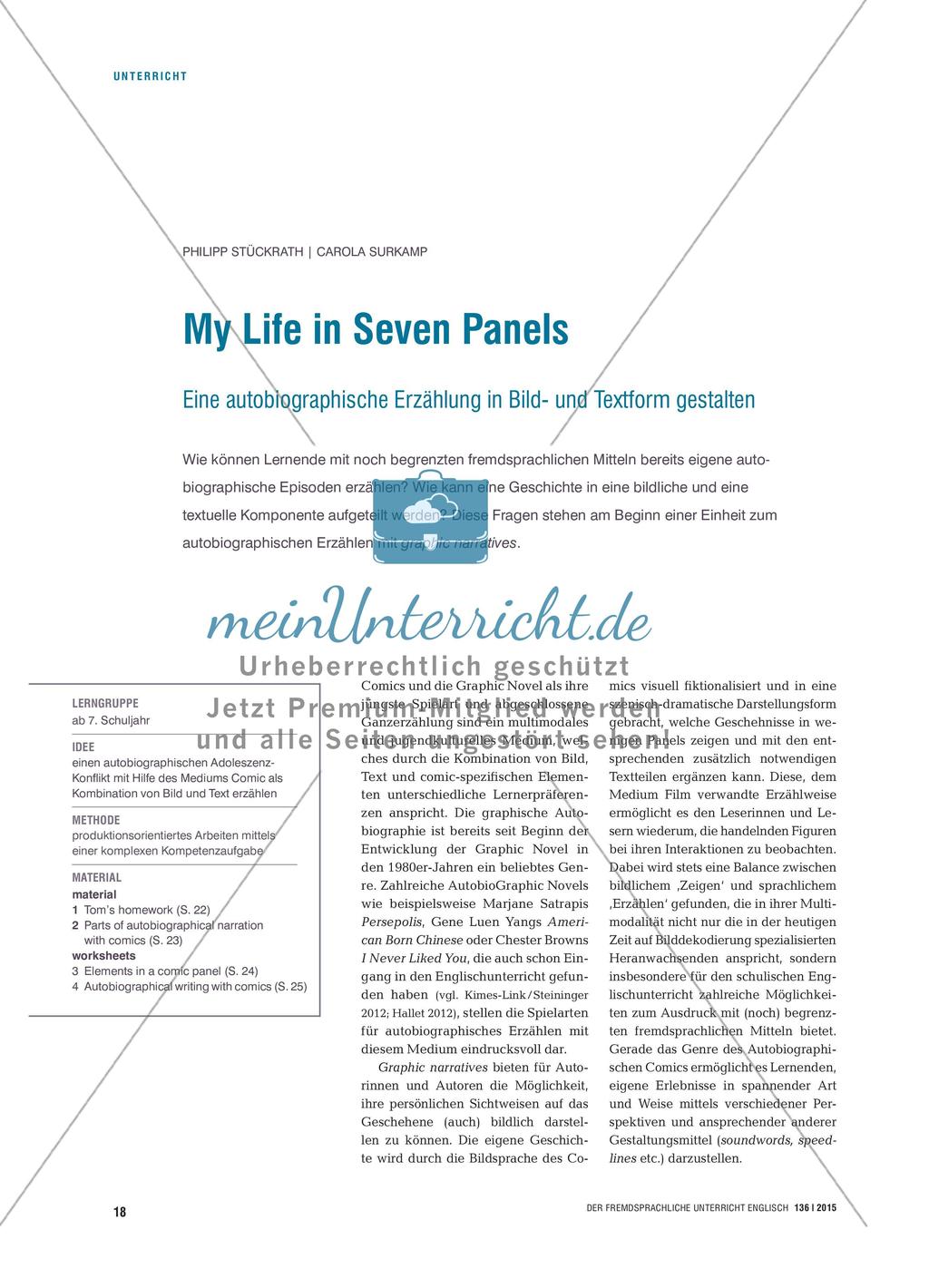 My Life in Seven Panels - Eine autobiographische Erzählung in Bild- und Textform gestalten Preview 1