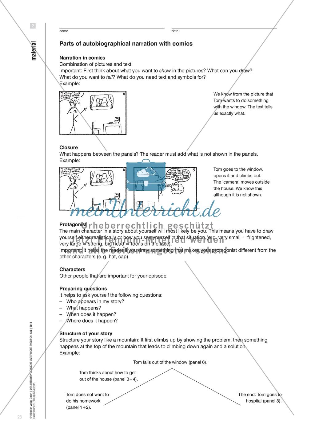 My Life in Seven Panels - Eine autobiographische Erzählung in Bild- und Textform gestalten Preview 6