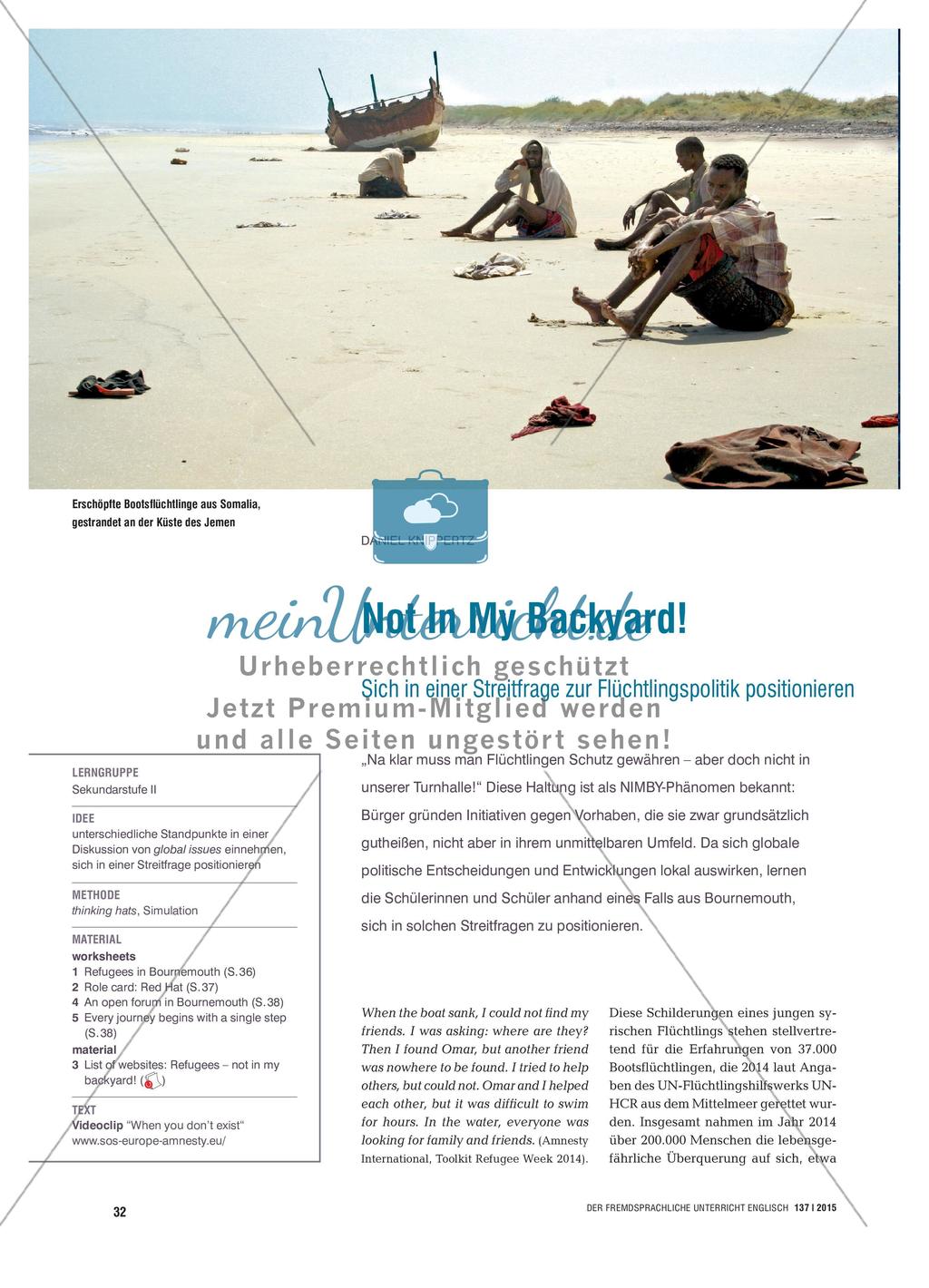 Not In My Backyard! - Sich in einer Streitfrage zur Flüchtlingspolitik positionieren Preview 1