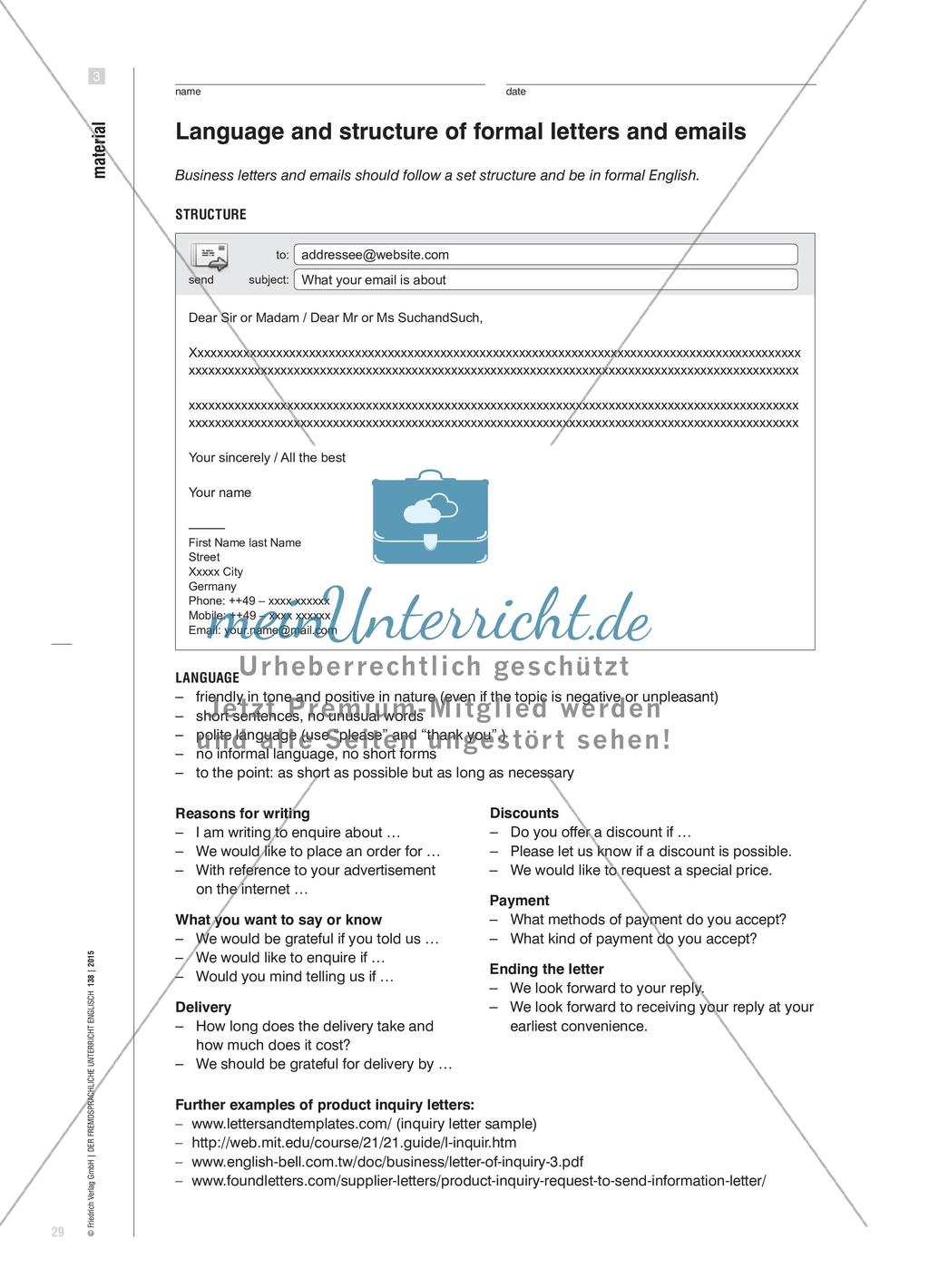 We Would Like to Inquire About Bulk Order Discounts and Delivery - Eine formale Anfrage in einem Geschäftsschreiben stellen Preview 5