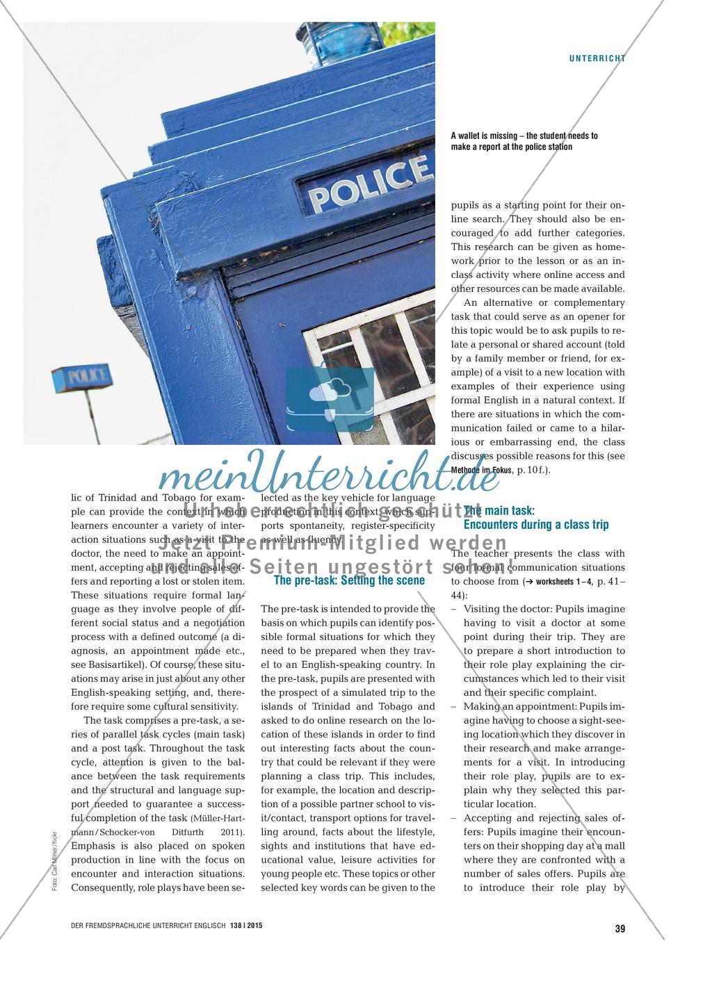 We’d Like to Report a Lost Passport - Kommunikative Strategien für standardisierte Gesprächssituationen erwerben Preview 2