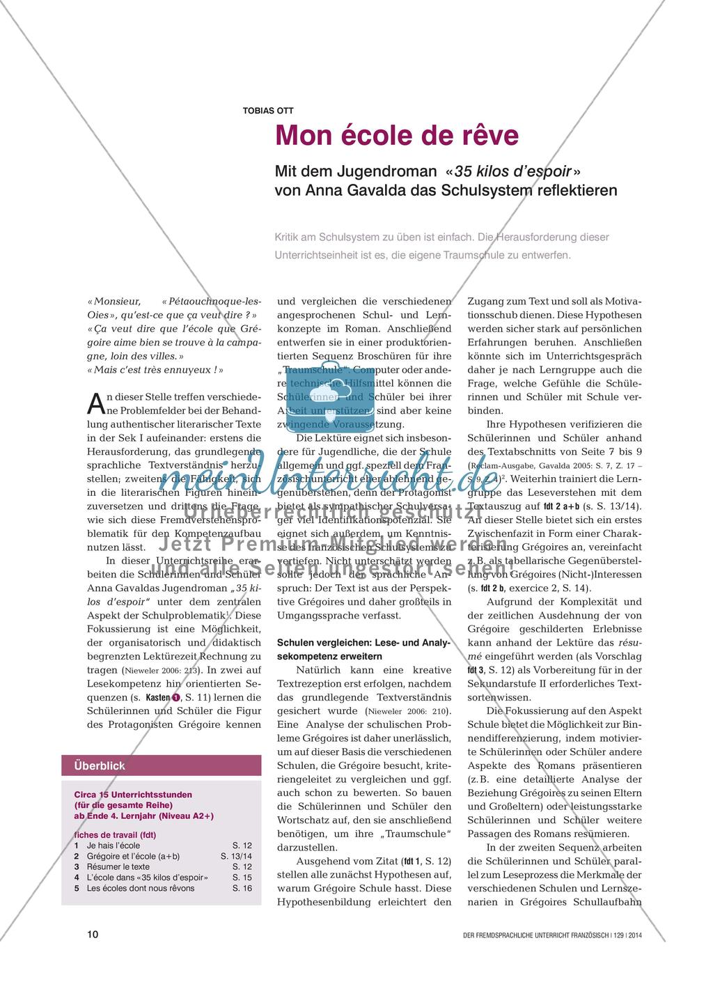 Reflexion des Schulsystems Preview 1