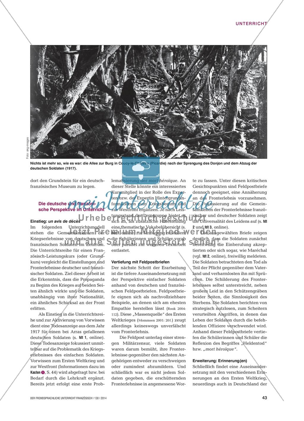 „Ce qu’il faut souffrir pour la France…“ - Der Erste Weltkrieg: Kriegserlebnisse von Soldaten Preview 2