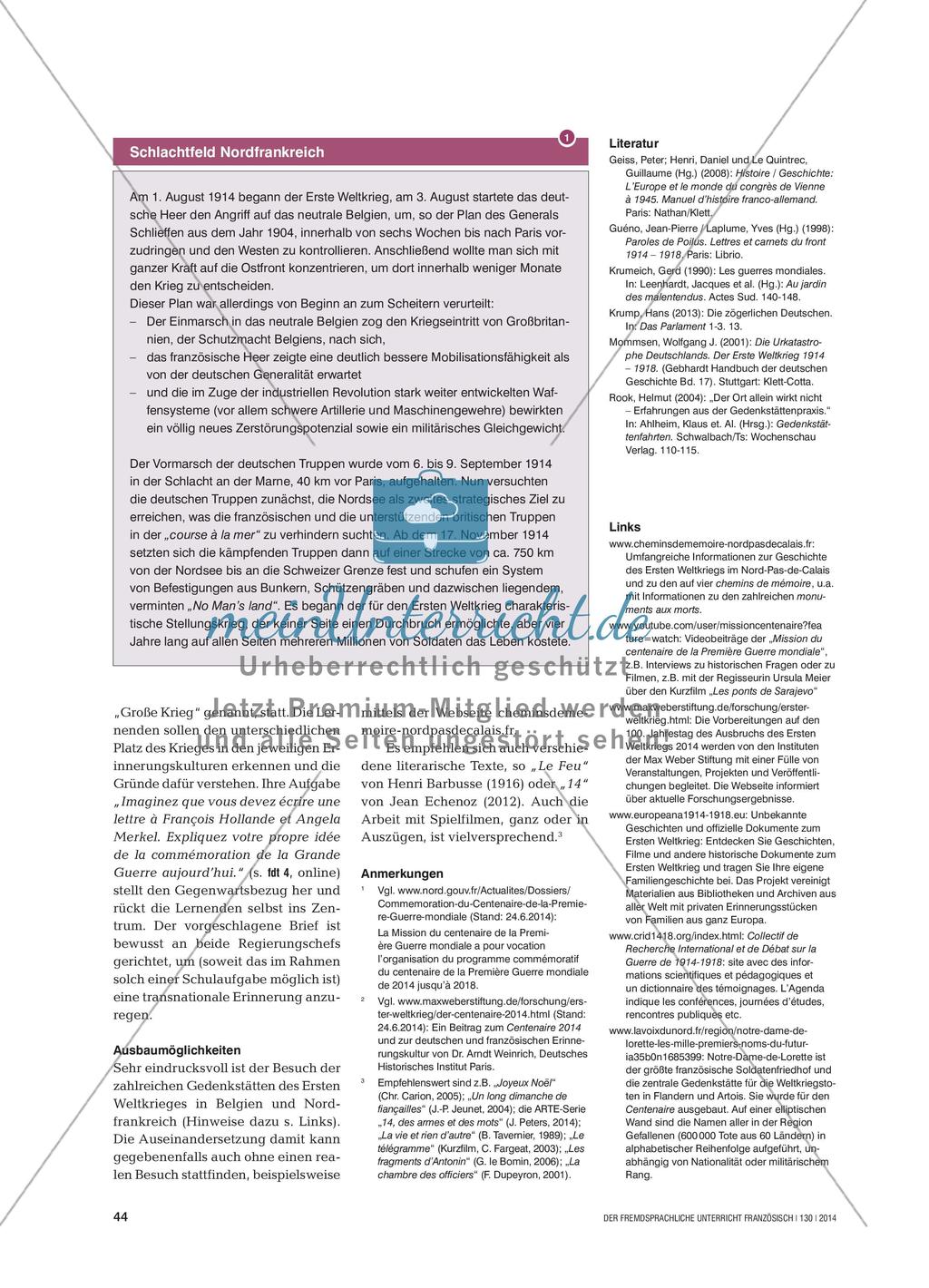„Ce qu’il faut souffrir pour la France…“ - Der Erste Weltkrieg: Kriegserlebnisse von Soldaten Preview 3
