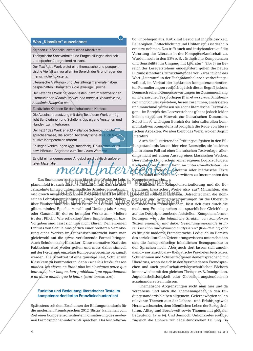 Klassische Werke im Französischunterricht Preview 3