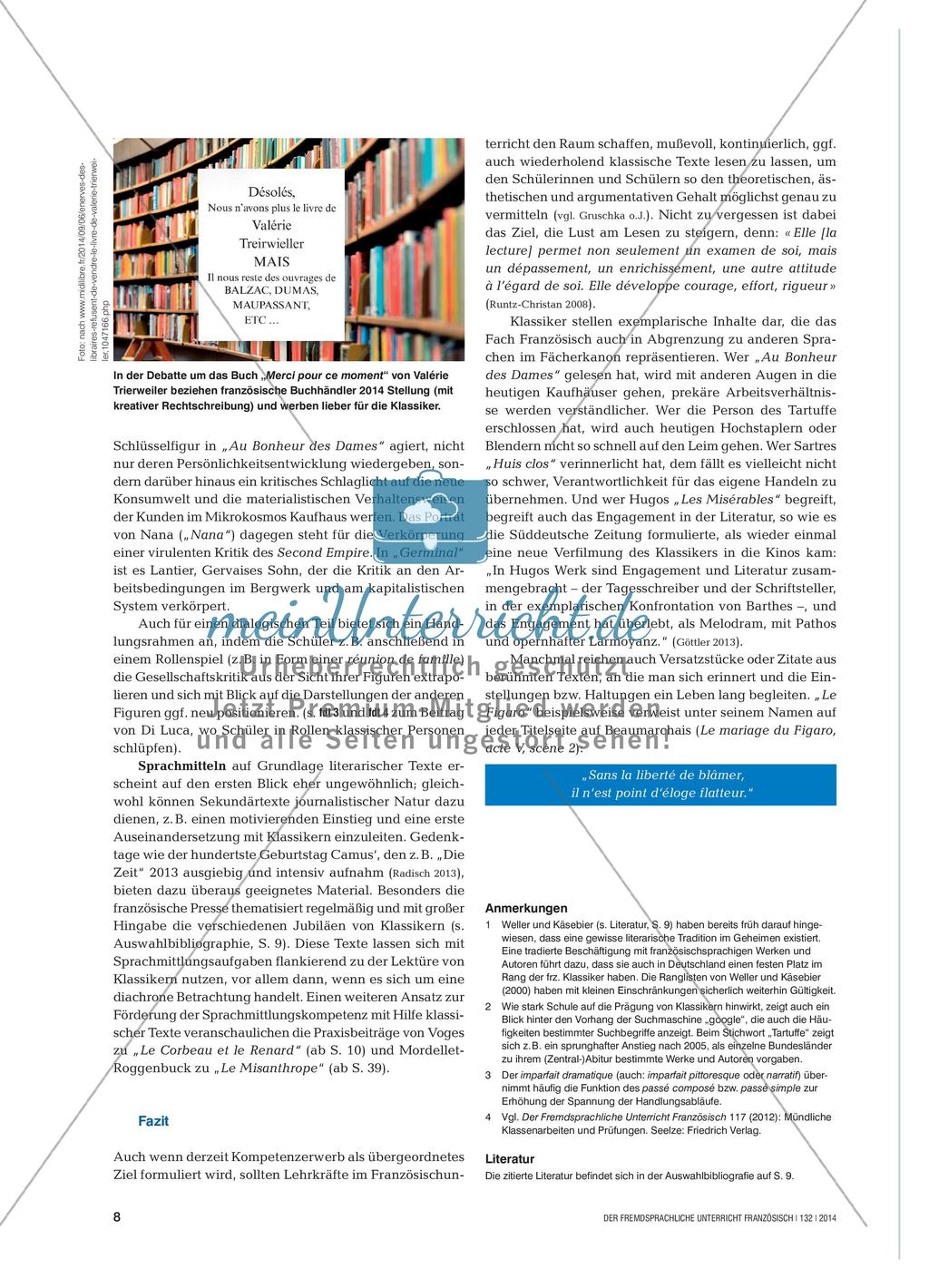 Klassische Werke im Französischunterricht Preview 7