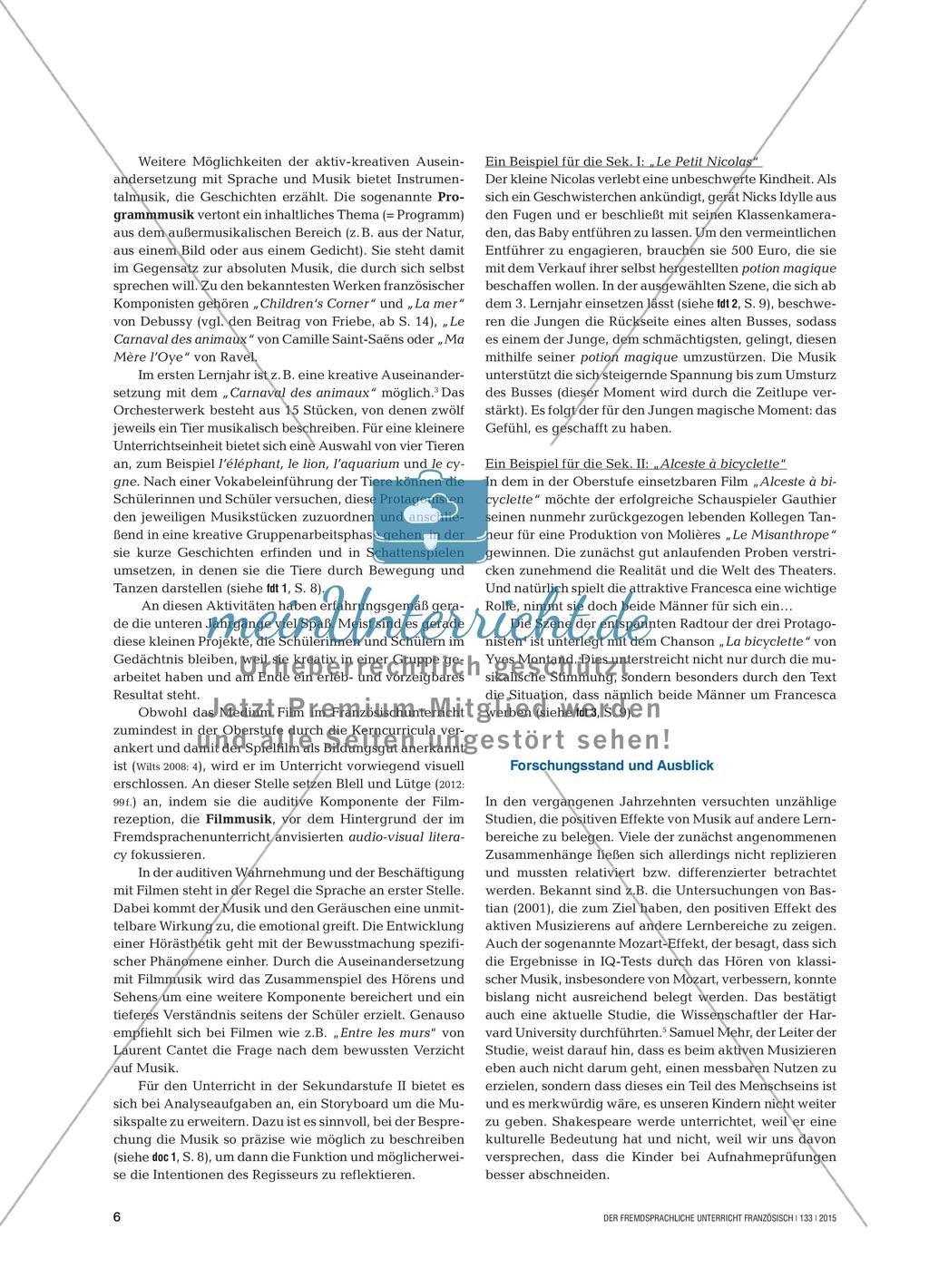 Musik im Französischunterricht Preview 5