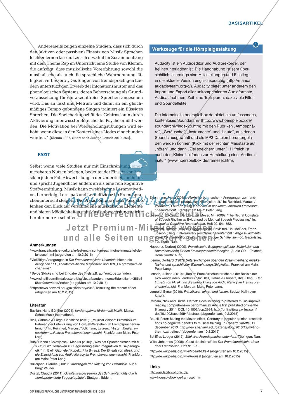 Musik im Französischunterricht Preview 6